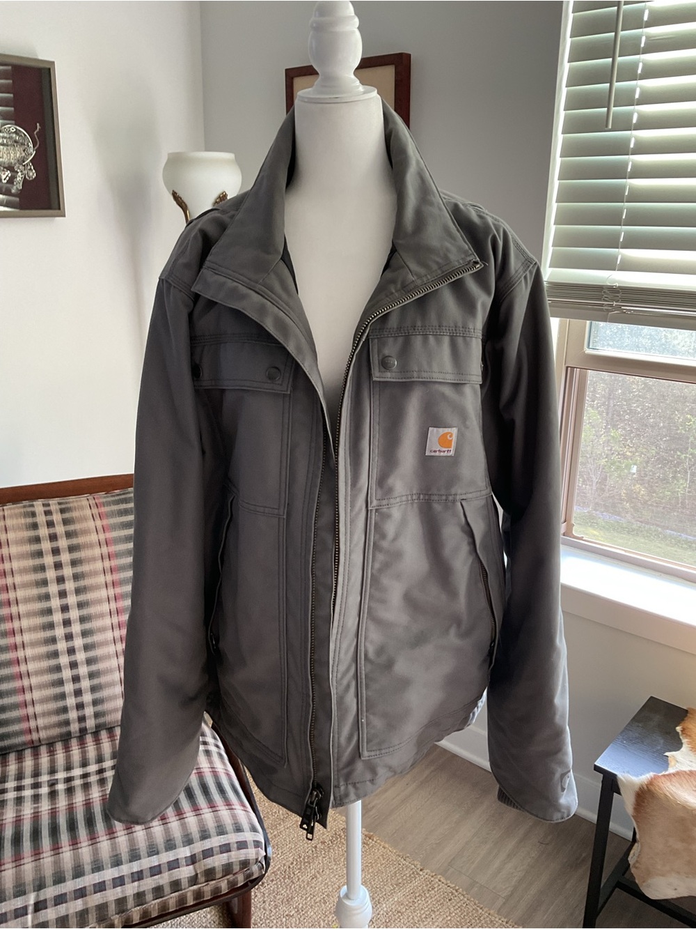 Carhartt quick duck  Jefferson men’s L traditional charcoal jacket